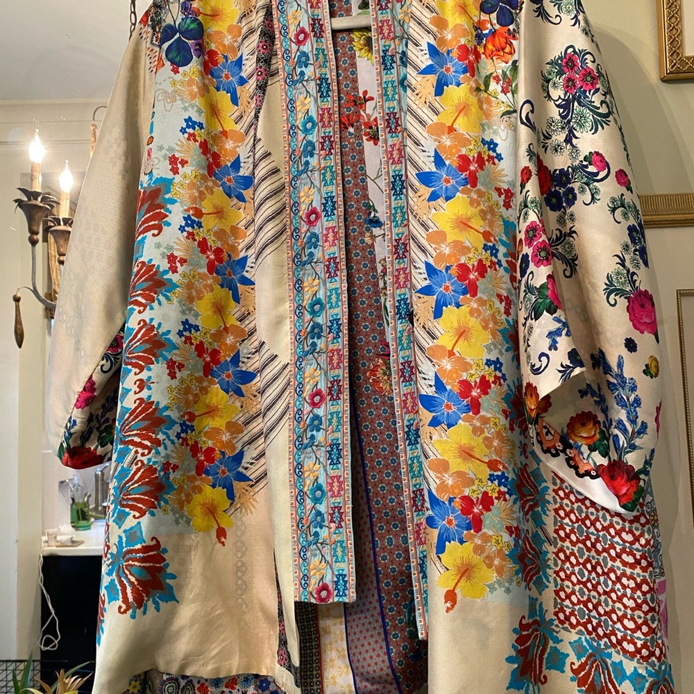 Johnny Was Bonian Kimono Embroidered Reversible M